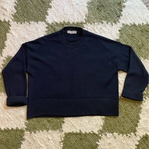 Everlane Organic Cotton Crew Sweater — Size Small, Navy